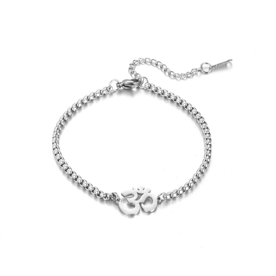 Mens Bracelets Salty | Auspicious "Om" Silver Bracelet