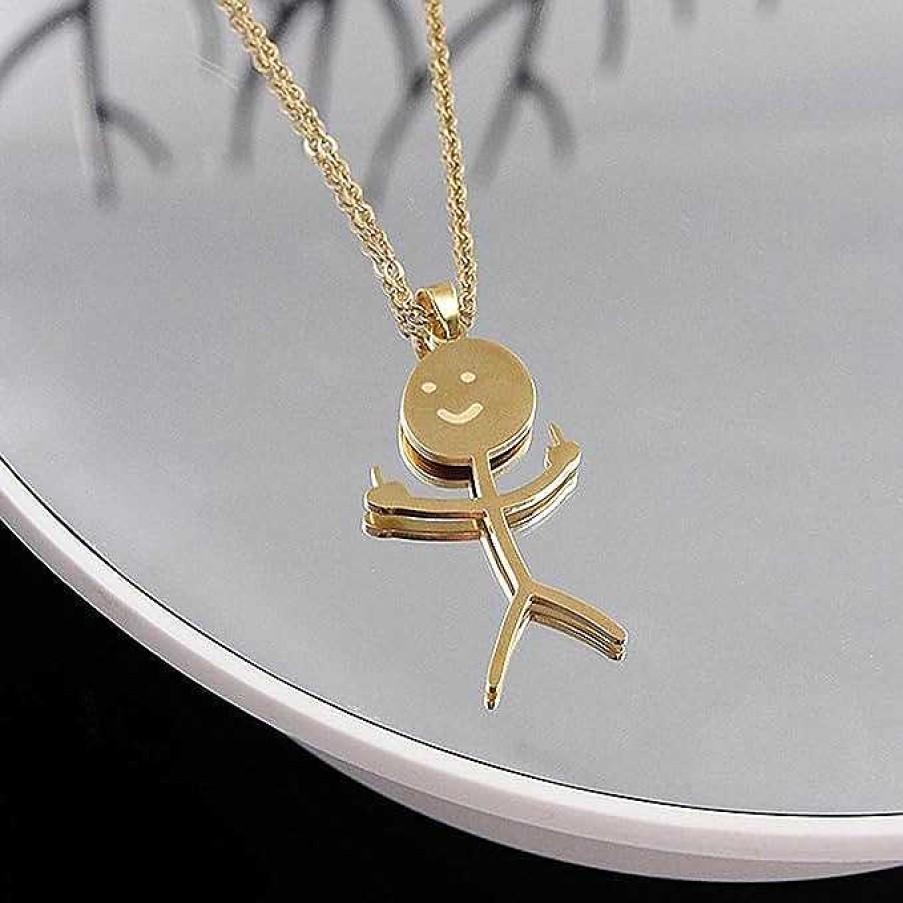 Necklaces Salty | Serenity Sculpture Necklaces - Gold