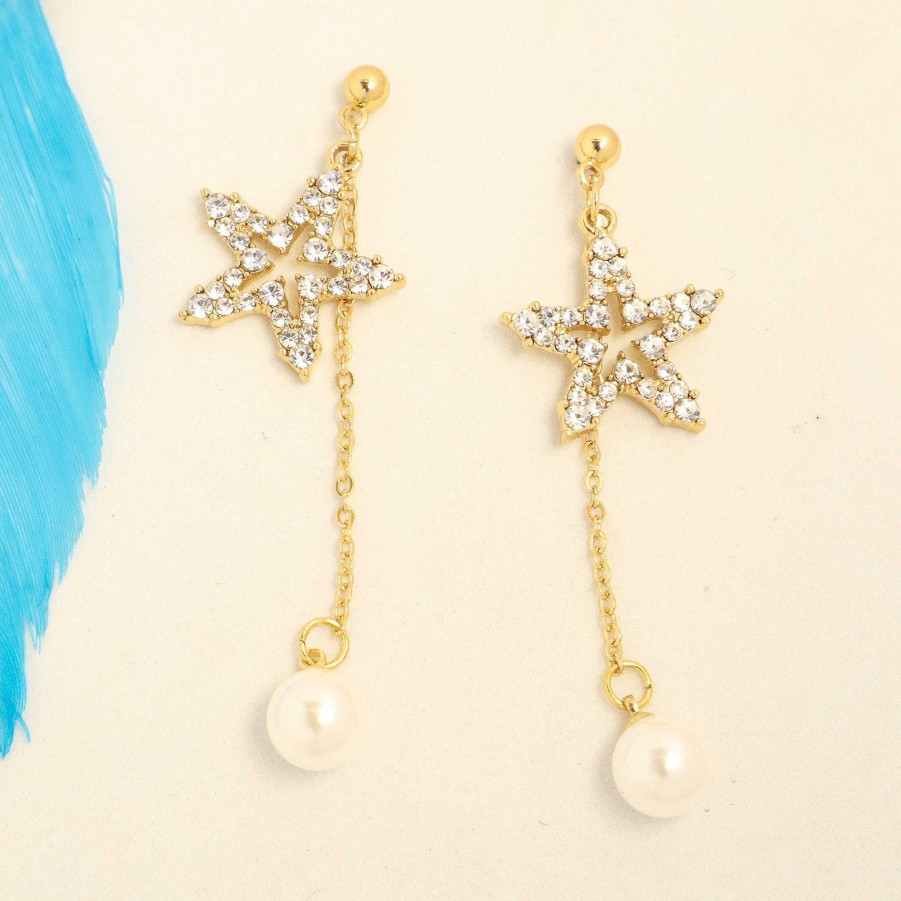 Earrings Salty | Star Pearl Tassel Earrings