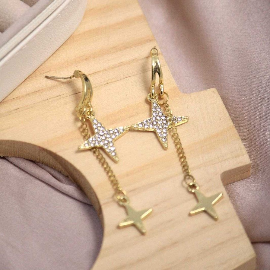 Earrings Salty | Star Light Gold Earrings