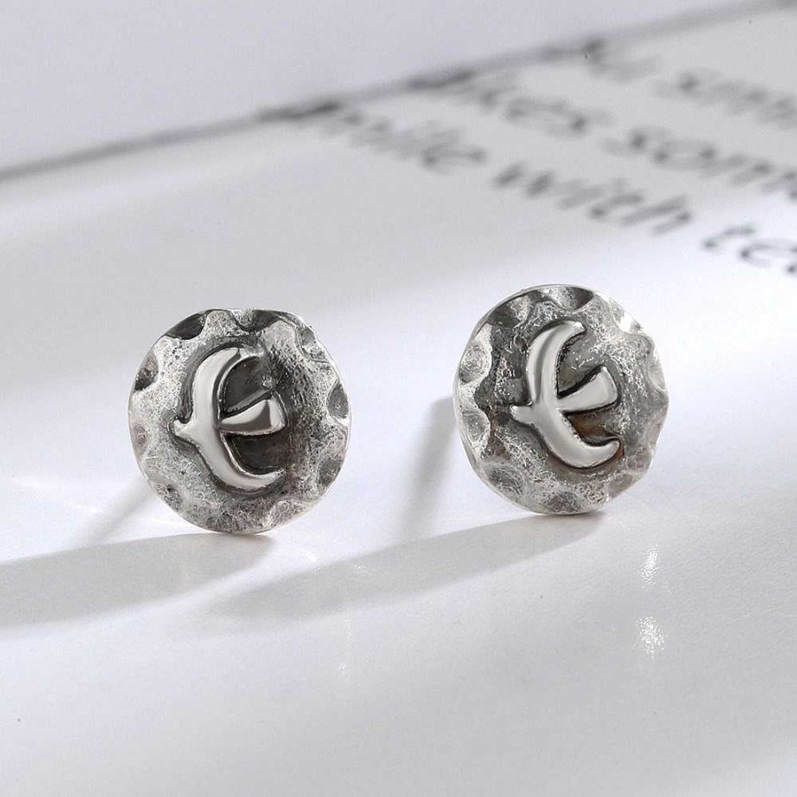 Mens Earrings Salty | Raven Silver Studs