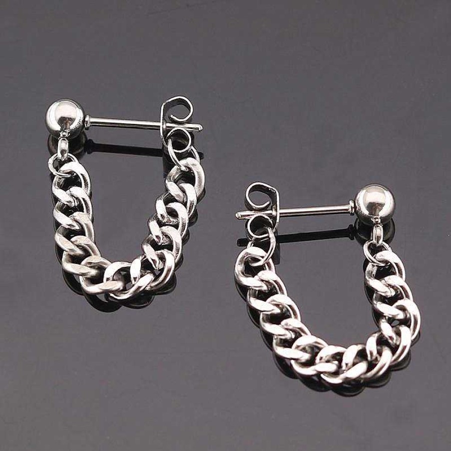 Mens Earrings Salty | Meiko Chained Studs