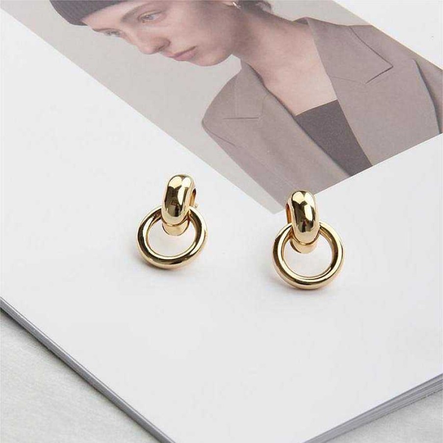 Earrings Salty | Cute Bangle Hoops Earrings - Gold