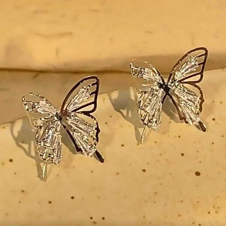 Earrings Salty | Diamond Butterfly Stud Earrings