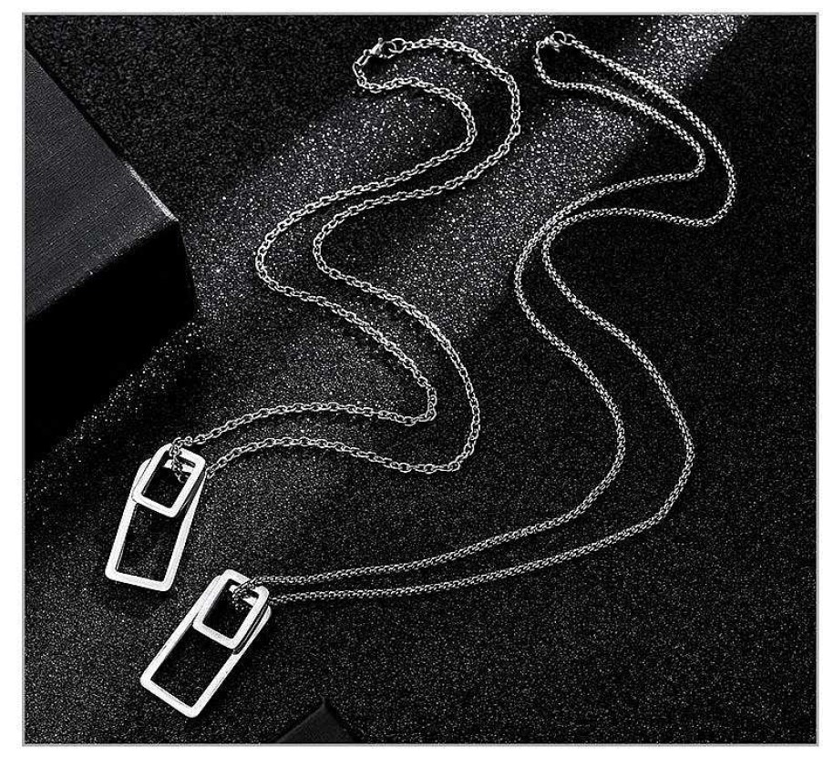 Mens Chains Salty | Architectural Contrast Silver Chain