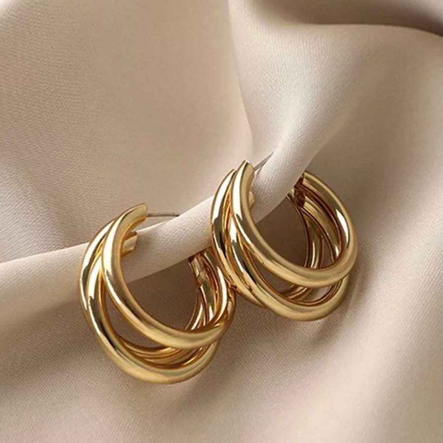 Earrings Salty | Triple Layer Quirky Hoop Earrings