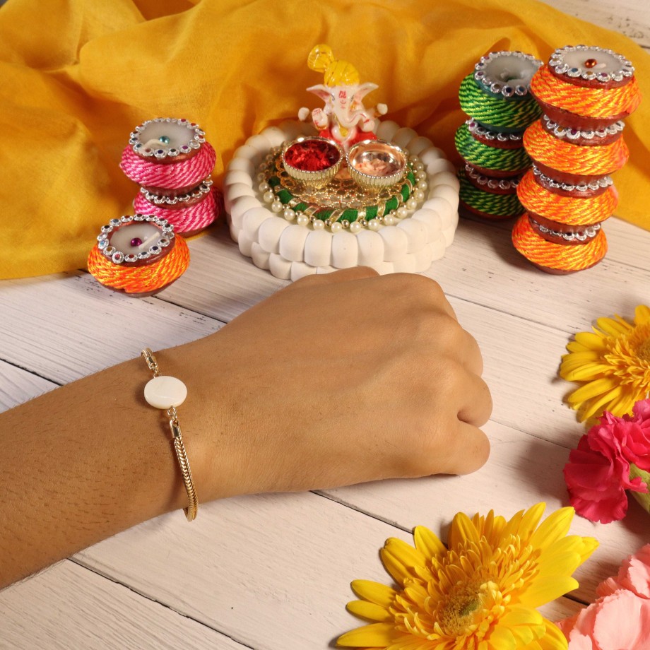 Bracelets Salty | White Traditional Rakhi For Bhai