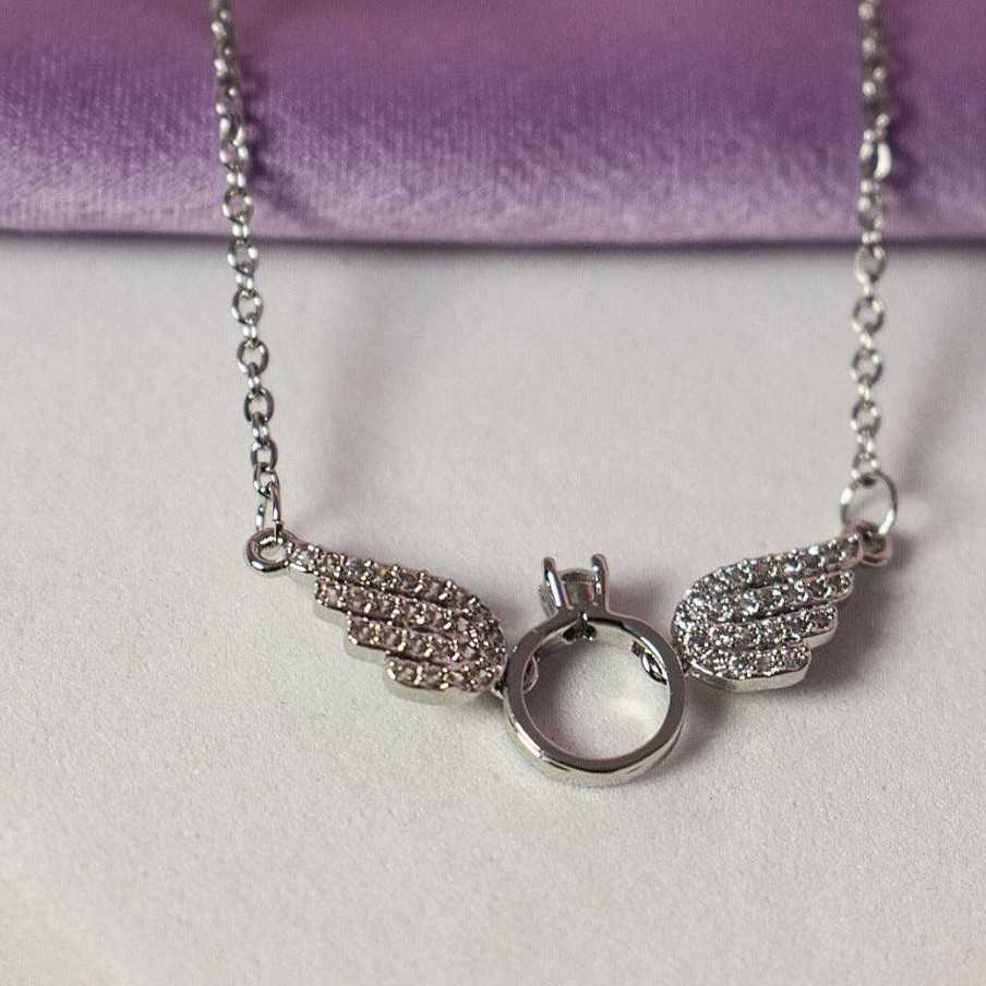 Necklaces Salty | Angel Wings Necklace - Silver