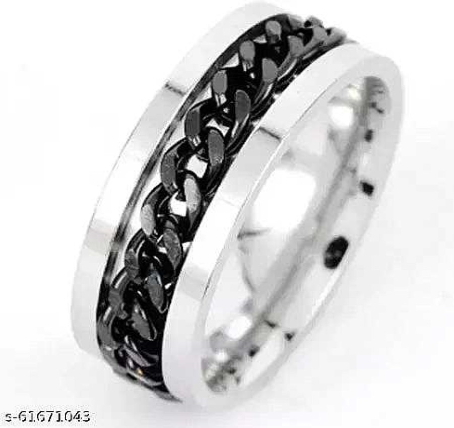 Mens Rings Salty | Jared Black Chain Ring