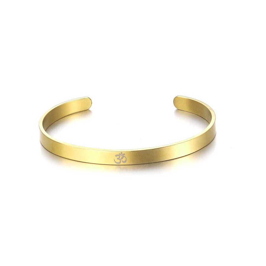 Mens Bracelets Salty | Sacred "Om" Gold Band