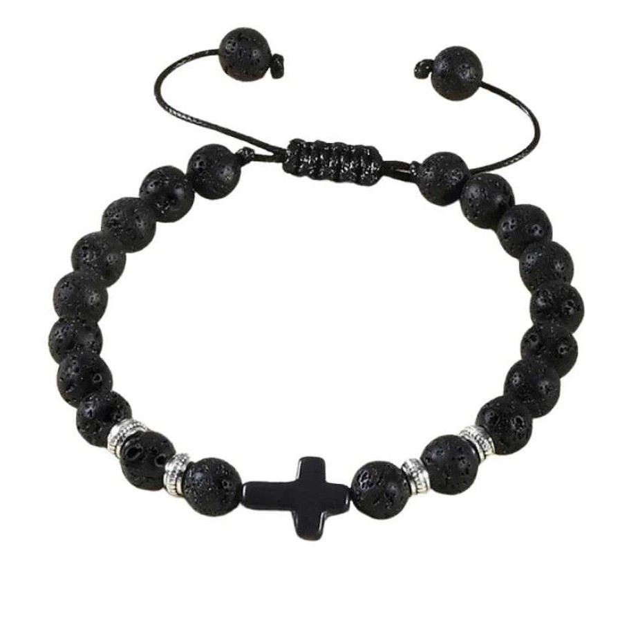 Mens Bracelets Salty | Taur Black Beaded Bracelet