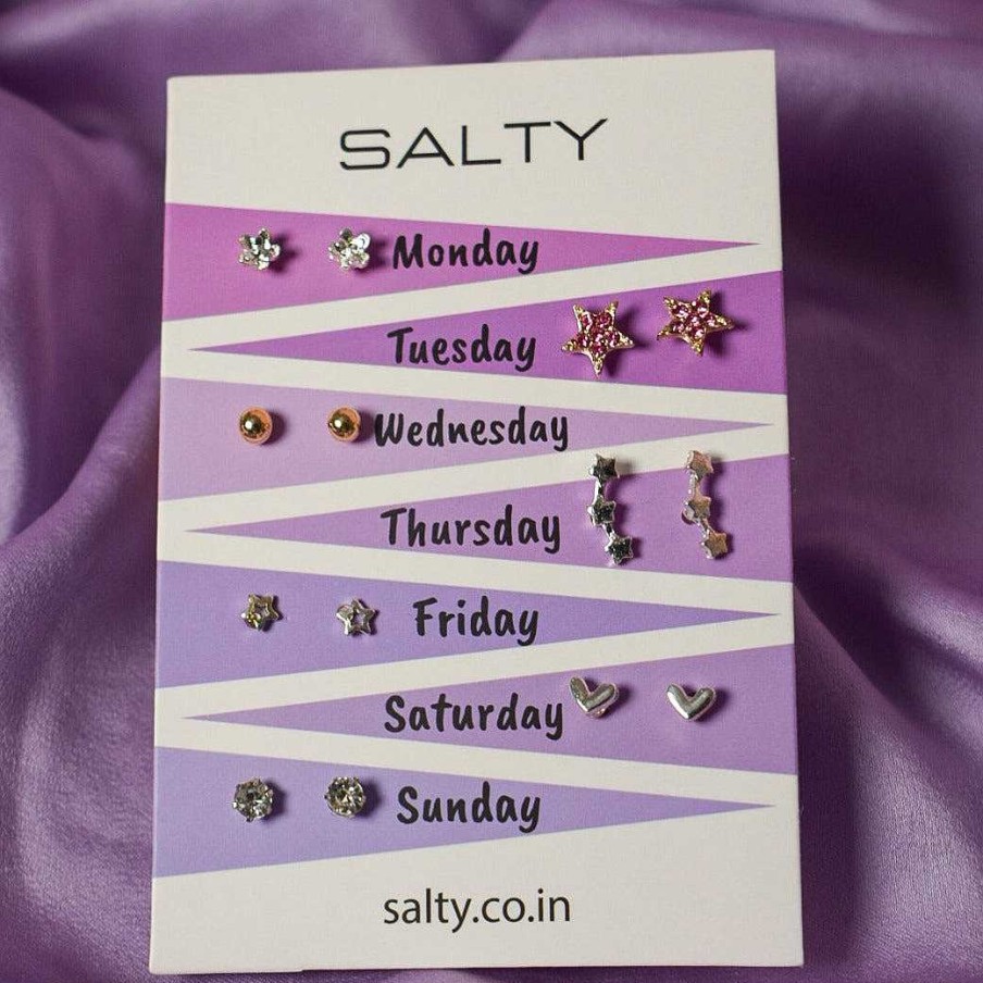 Earrings Salty | Starry Weekly 7 Stud Earrings Set