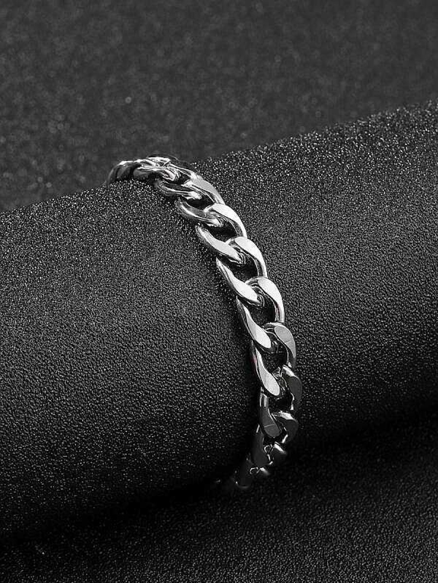 Mens Bracelets Salty | Classic Cuban Silver Bracelet