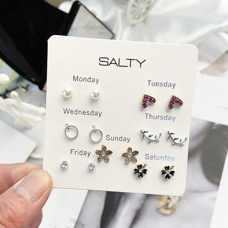 Earrings Salty | Flowers Weekly 7 Stud Earrings Set