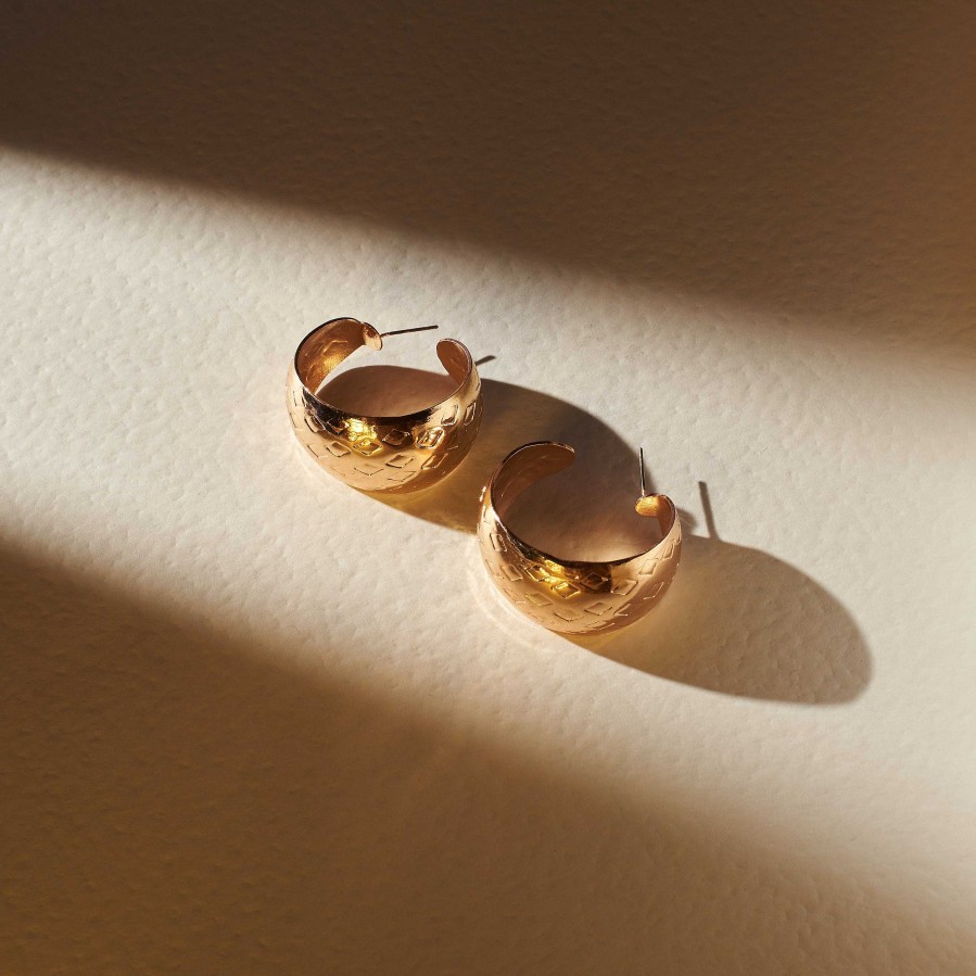 Earrings Salty | Classic Chunky Hoops - Golden