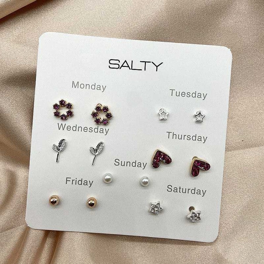 Earrings Salty | Summer Weekly 7 Stud Earrings Set