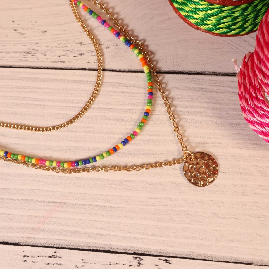 Necklaces Salty | Multi-Layered Colourful Beaded Necklace