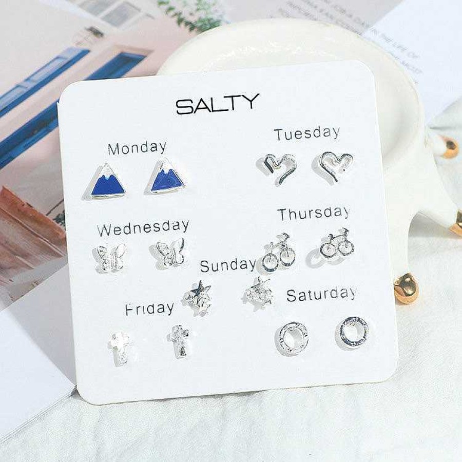 Earrings Salty | Hills Weekly 7 Stud Earrings Set