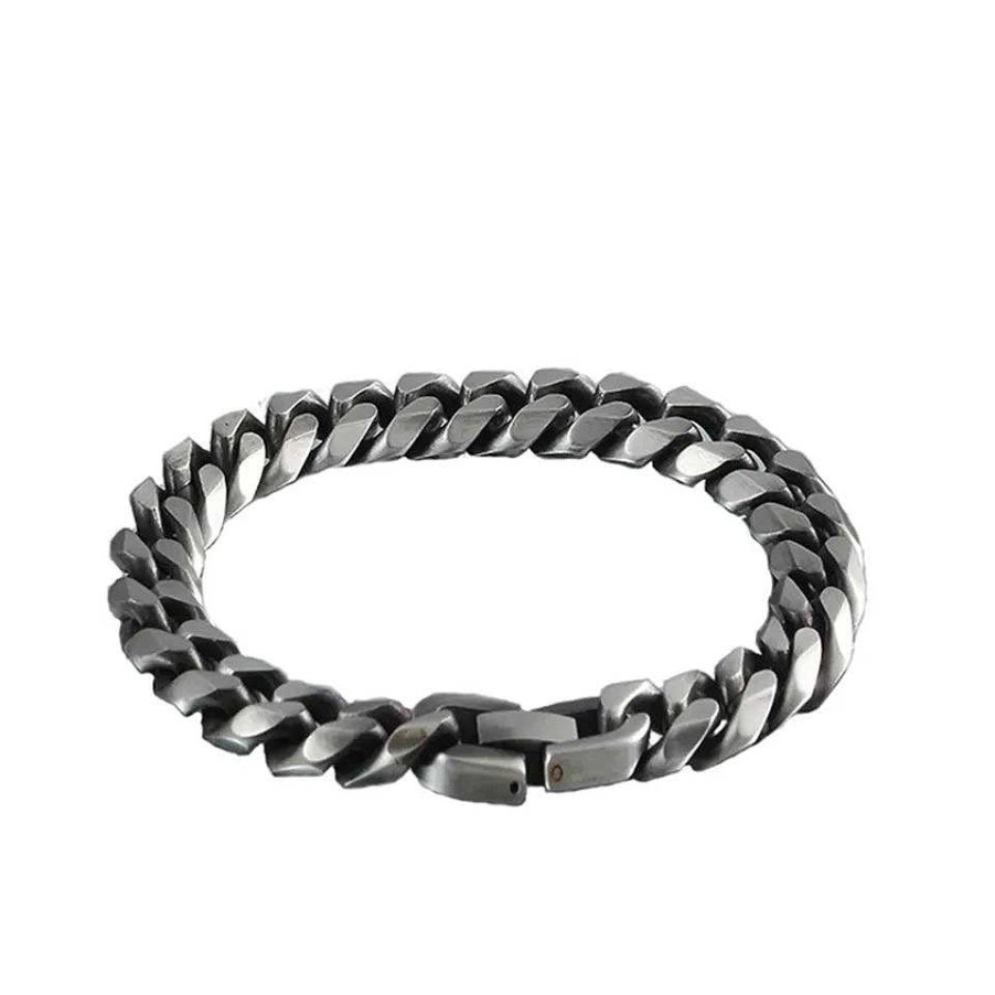 Mens Bracelets Salty | Hades Classic Silver Thick Bracelet