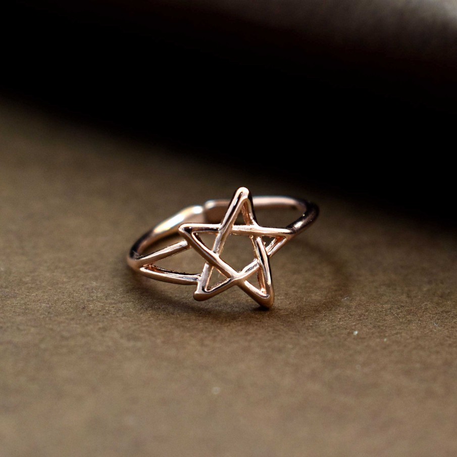 Rings Salty | One-Line Star Rose-Gold Ring