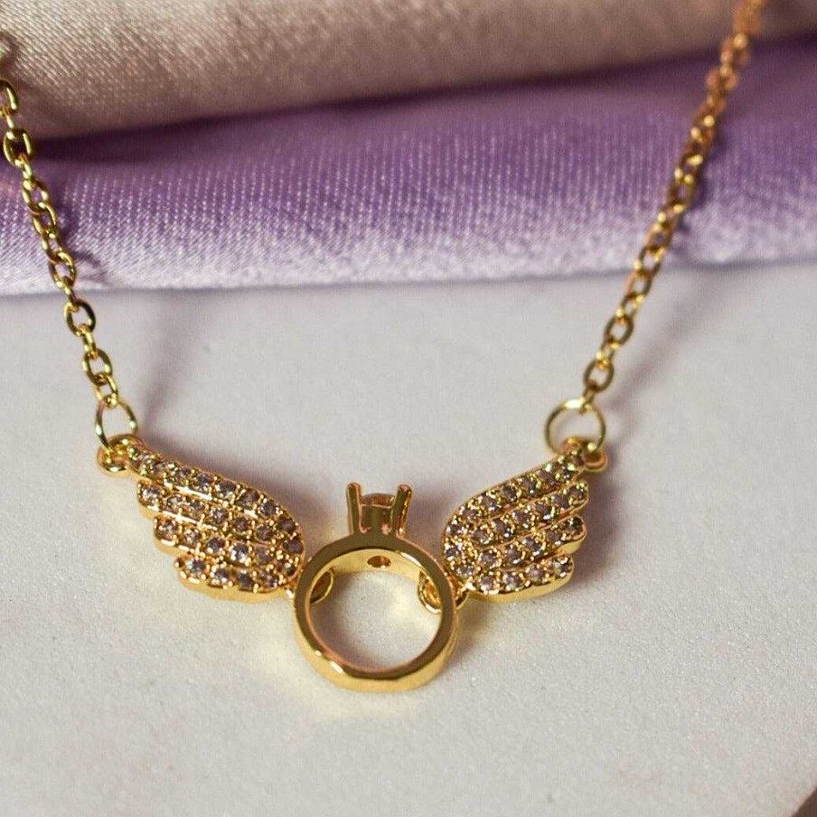 Necklaces Salty | Angel Wings Necklace - Gold