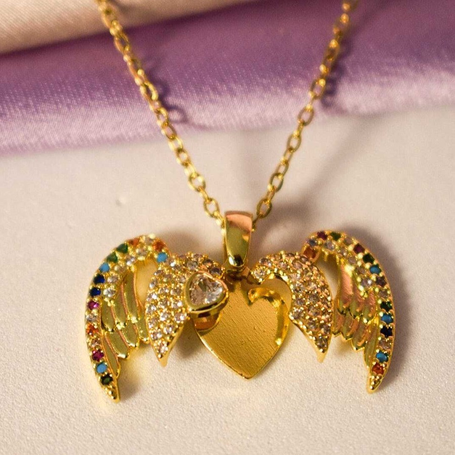 Necklaces Salty | Gilded Winged Splendor Necklace