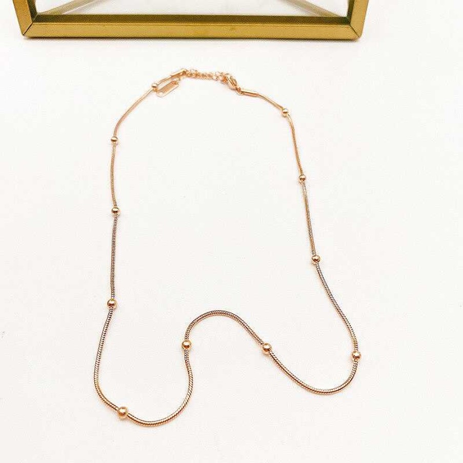 Necklaces Salty | Rose Gold Simplicity Chain