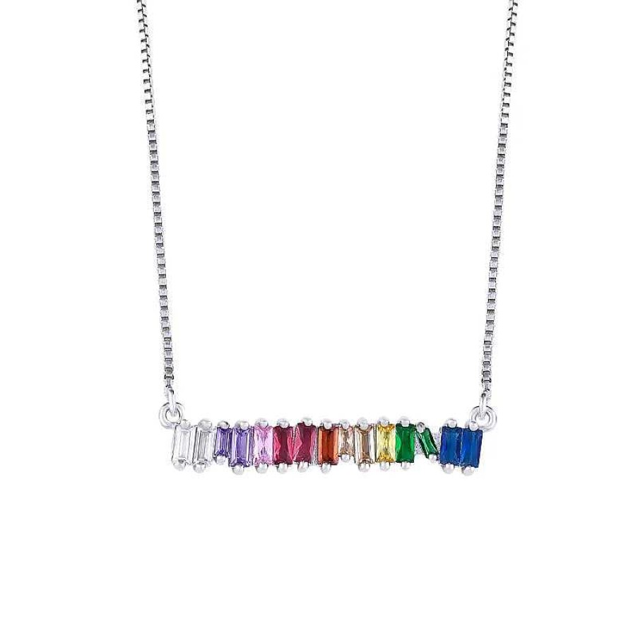 Necklaces Salty | Prismatic Gemcascade Necklace - Silver