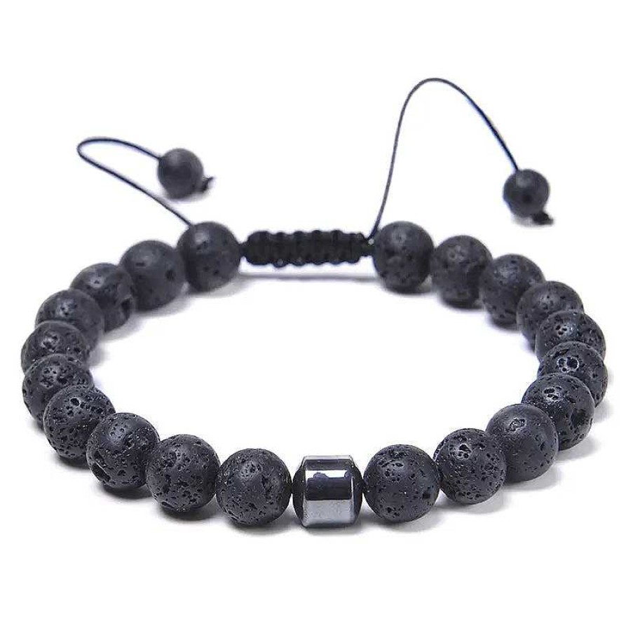 Mens Bracelets Salty | Presidential Beaded Black Bracelet