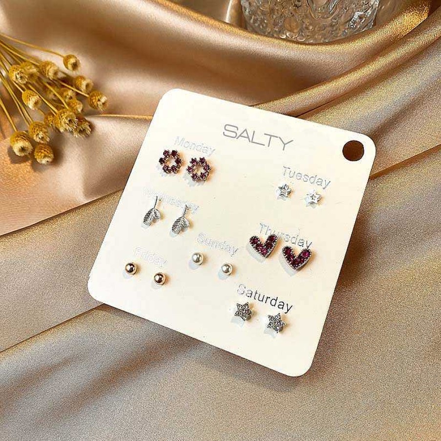 Earrings Salty | Summer Weekly 7 Stud Earrings Set