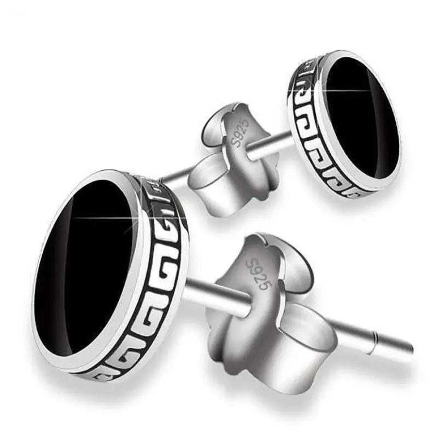 Mens Earrings Salty | Black Simple Studs