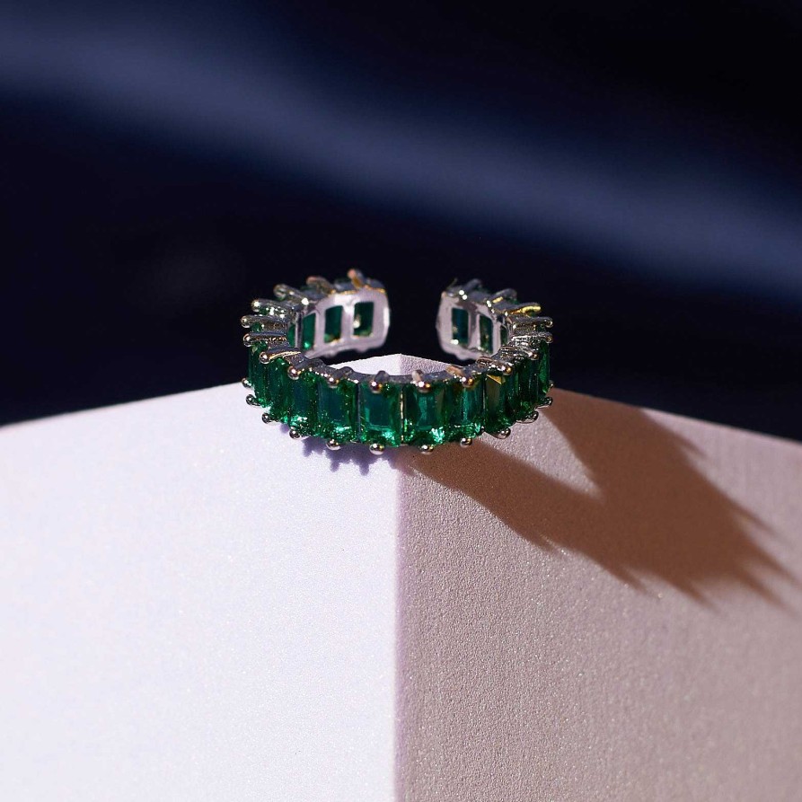 Rings Salty | Emerald Cubic Tennis Ring