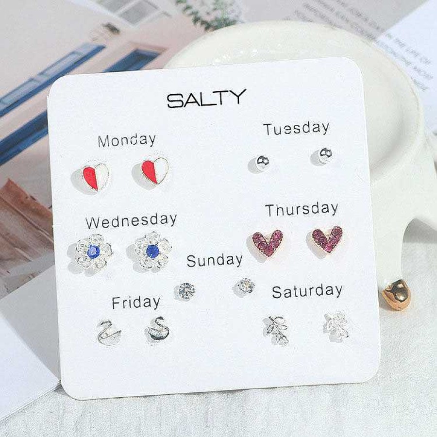 Earrings Salty | Love Weekly 7 Stud Earrings Set