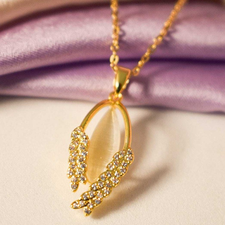 Necklaces Salty | Crystal Embrace Golden Necklace