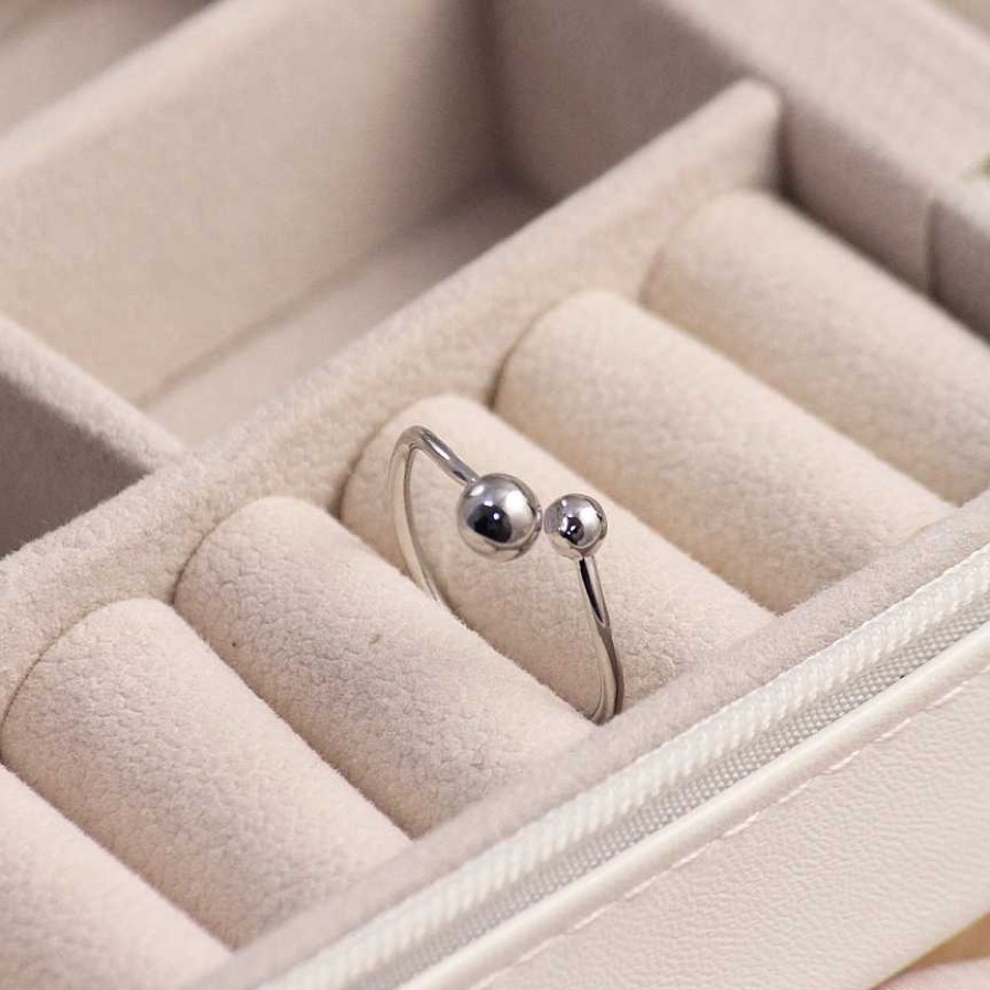 Rings Salty | Double Dots Silver Band