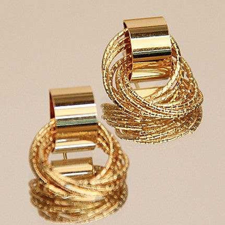 Earrings Salty | Multi Circle Ring Dangle Gold Stud Earrings