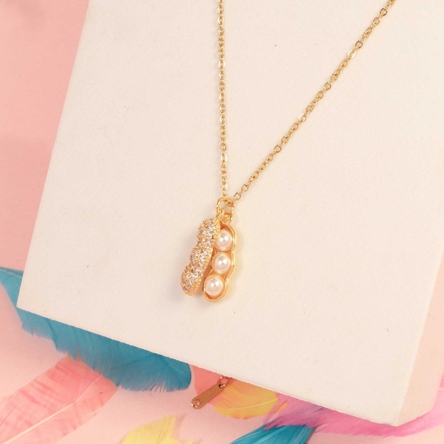 Necklaces Salty | Cute Peanut Open Necklace