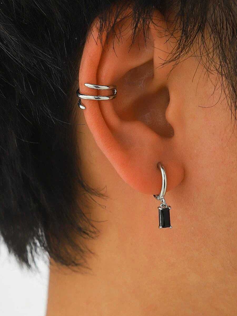 Mens Earrings Salty | Jaunty Black Earrings (1 Side)