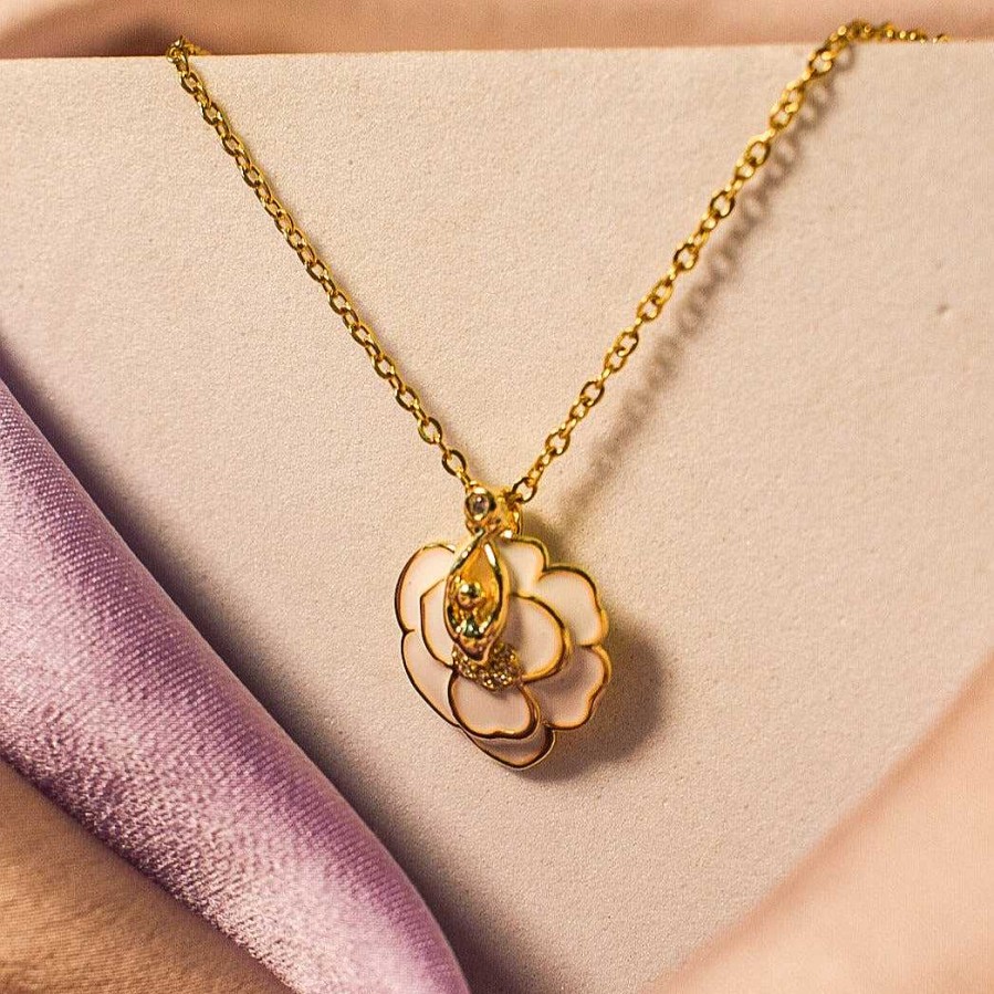 Necklaces Salty | Blooming Petal Pendant - Gold