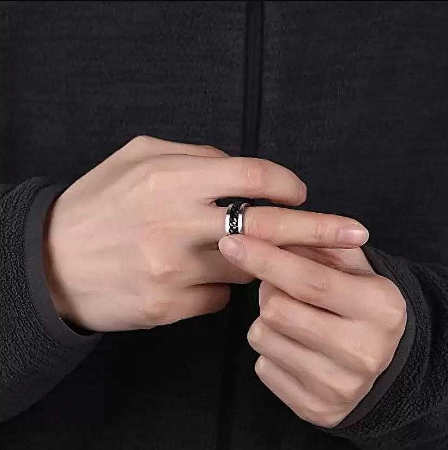 Mens Rings Salty | Jared Black Chain Ring