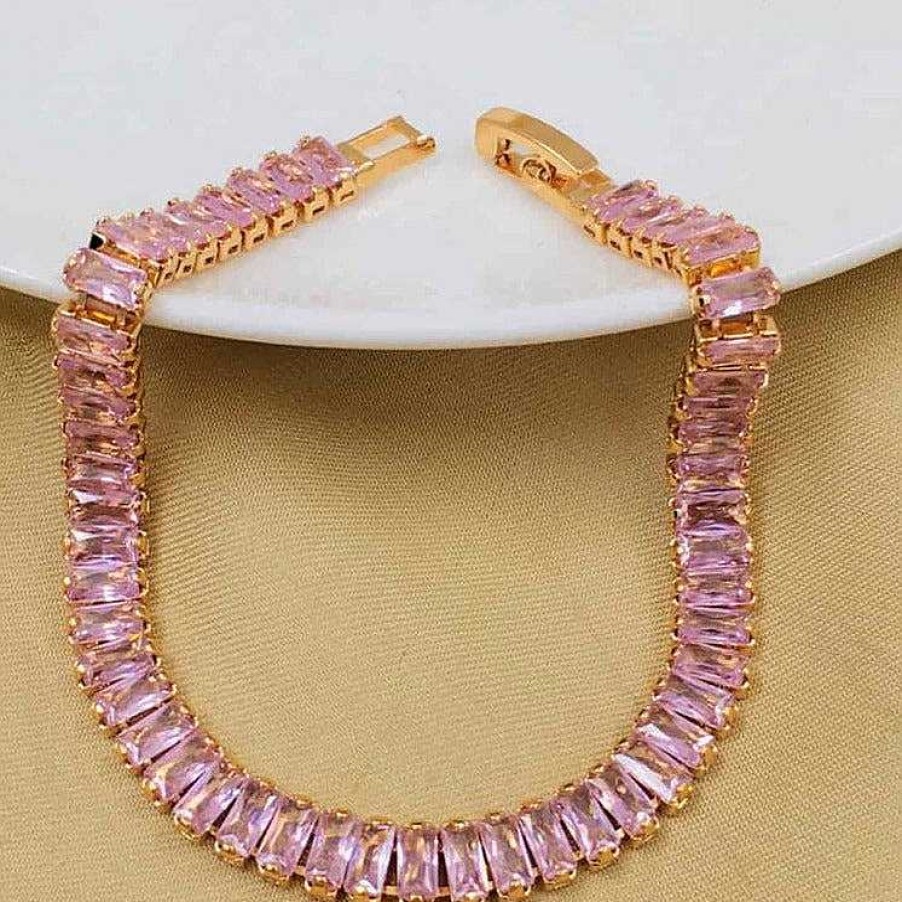 Bracelets Salty | Pink Hue Diamond Tennis Bracelet