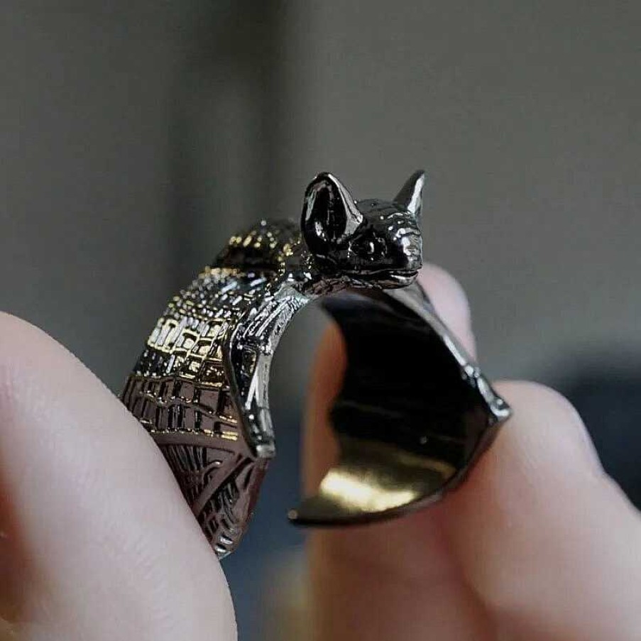 Rings Salty | Spooky Bat Black Ring