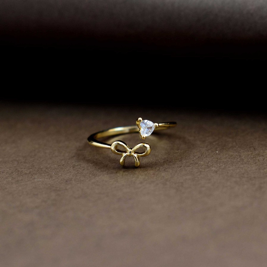 Rings Salty | Bow Love Gold Ring