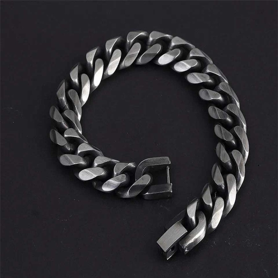 Mens Bracelets Salty | Hades Classic Silver Thick Bracelet