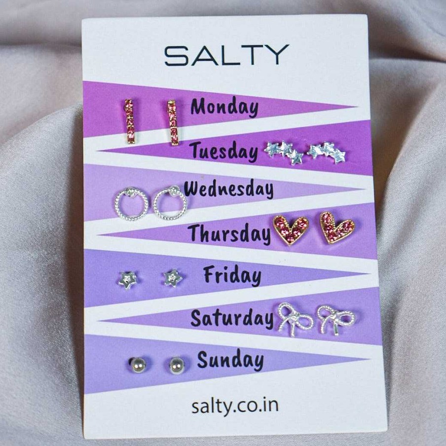 Earrings Salty | Glam Weekly 7 Stud Earrings Set