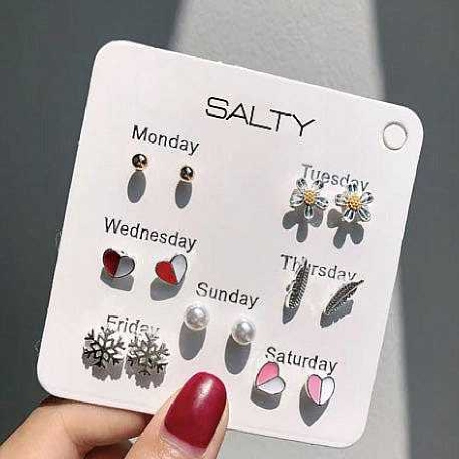 Earrings Salty | Enchanted Weekly 7 Stud Earrings Set