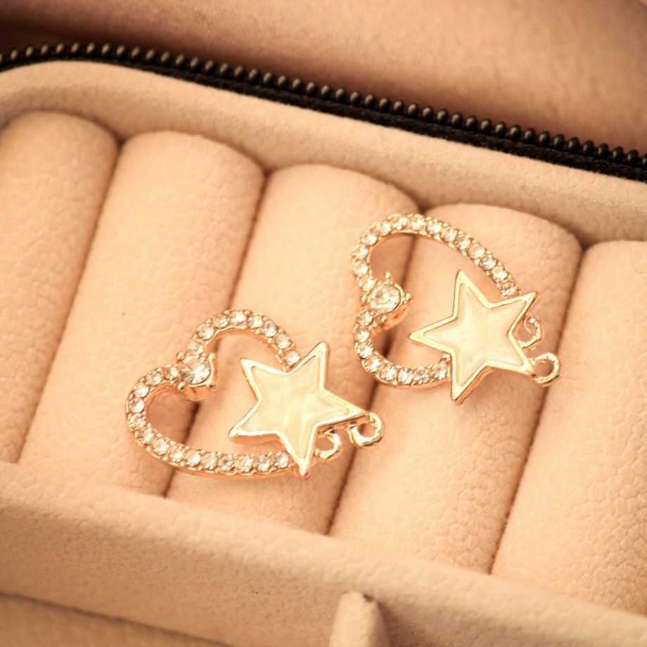 Earrings Salty | Heart Star Stud Earrings