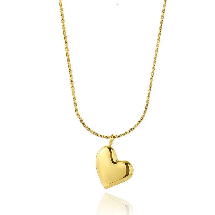 Necklaces Salty | Heart Whispers Golden Necklace