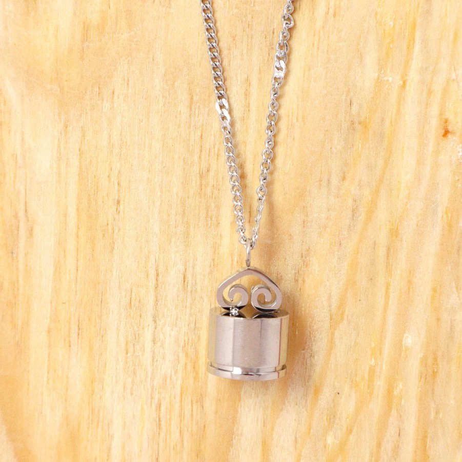 Necklaces Salty | Antique Silver Lock Necklace