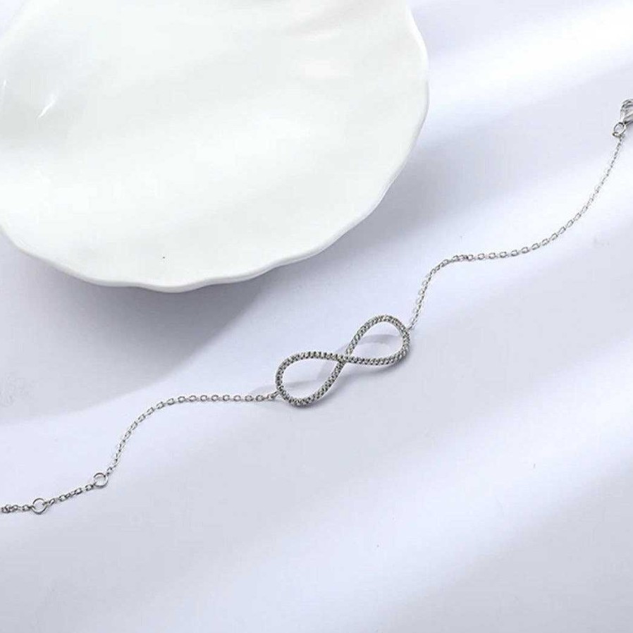 Necklaces Salty | Infinity Love Silver Crystal Necklace